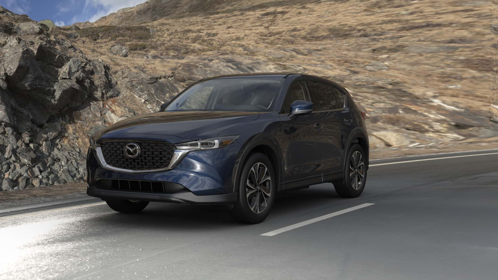 2023 Mazda CX-5 2.5 S Premium Deep Crystal Blue Mica | Knudtsen Foothills Mazda in Spokane WA