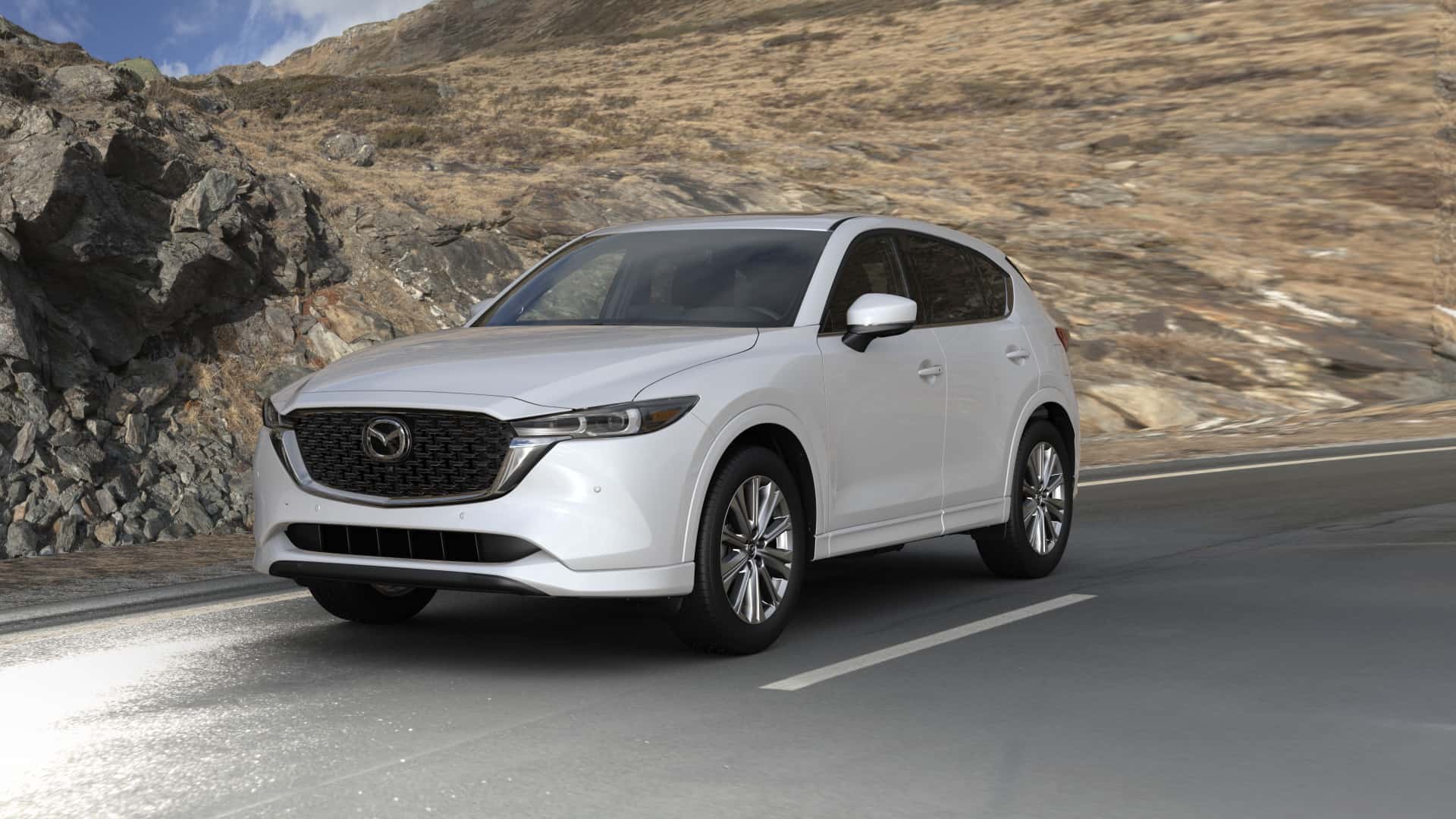 2023 Mazda CX-5 2.5 Turbo Signature Rhodium White Metallic | Knudtsen Foothills Mazda in Spokane WA