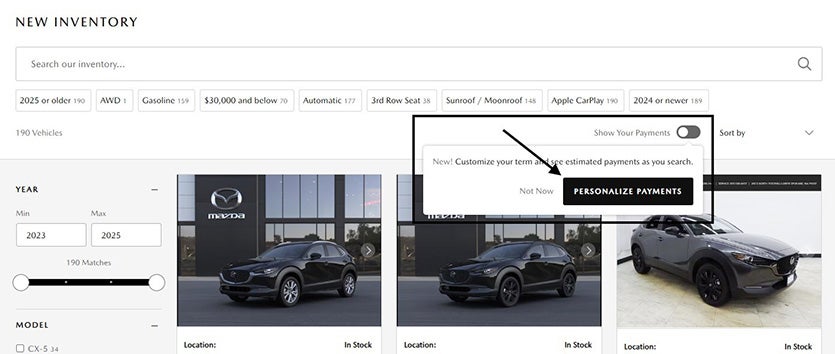 Step 1: Browse our inventory from anywhere at Knudtsen Foothills Mazda in Spokane WA